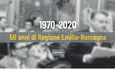 Logo podcast 50 anni di Regione Emilia-Romagna