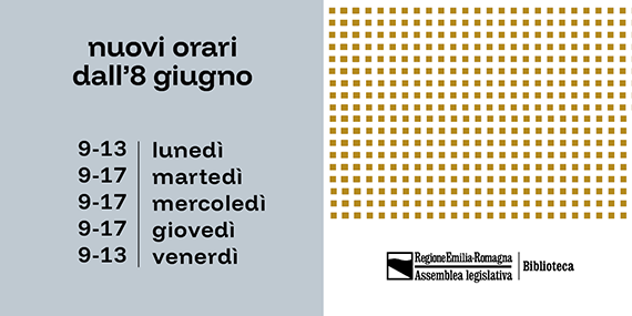 Nuovi orari di apertura della biblioteca https://www.assemblea.emr.it/biblioteca/la-biblioteca/chi-siamo