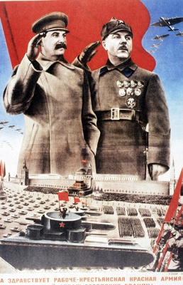 Russia, 1935. Manifesto di propaganda disegnato da Gustav Klutsis 