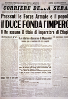 Italia, 9 maggio 1936. I quotidiani annunciano la fondazione dell’impero.