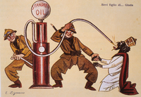 Italia, 1935-1936. Cartolina umoristica disegnata da E. Ligrano.