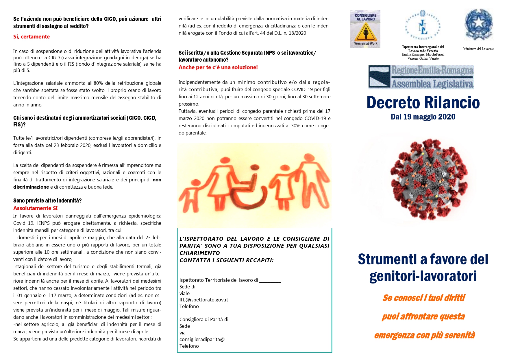 Brochure 'strumenti a favore di genitori lavoratori'