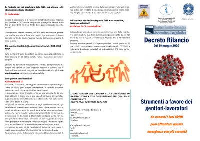 Brochure 'strumenti a favore di genitori lavoratori'