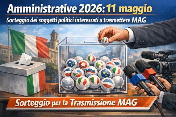 Amministrative 2026: 11 maggio sorteggio dei soggetti politici interessati a trasmettere MAG https://www.assemblea.emr.it/corecom/news/2026/amministrative-2026-11-maggio-sorteggio-dei-soggetti-politici-interessati-a-trasmettere-mag