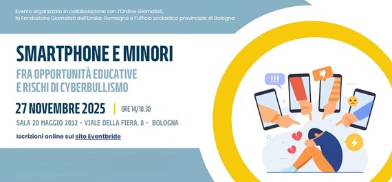 Convegno: Smartphone e minori – fra opportunità educative e rischi di cyberbullismo https://www.assemblea.emr.it/corecom/news/2025/convegno-smartphone-e-minori-2013-fra-opportunita-educativa-e-rischi-di-cyberbullismo