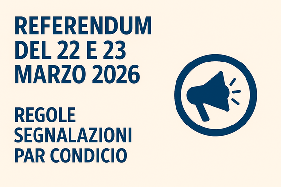Referendum: regole segnalazioni par condicio.  https://www.assemblea.emr.it/corecom/news/2026/referendum-del-22-e-23-marzo-2026-regole-segnalazioni-par-condicio