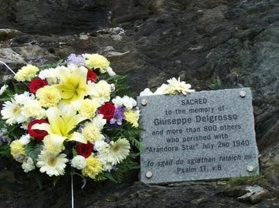 omaggio alle vittime della tragedia dell'Arandora Star