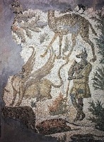 Mosaico di Anubi, fine II inizio III secolo (Museo della Citt&agrave; - Sezione Archeologica, Rimini)