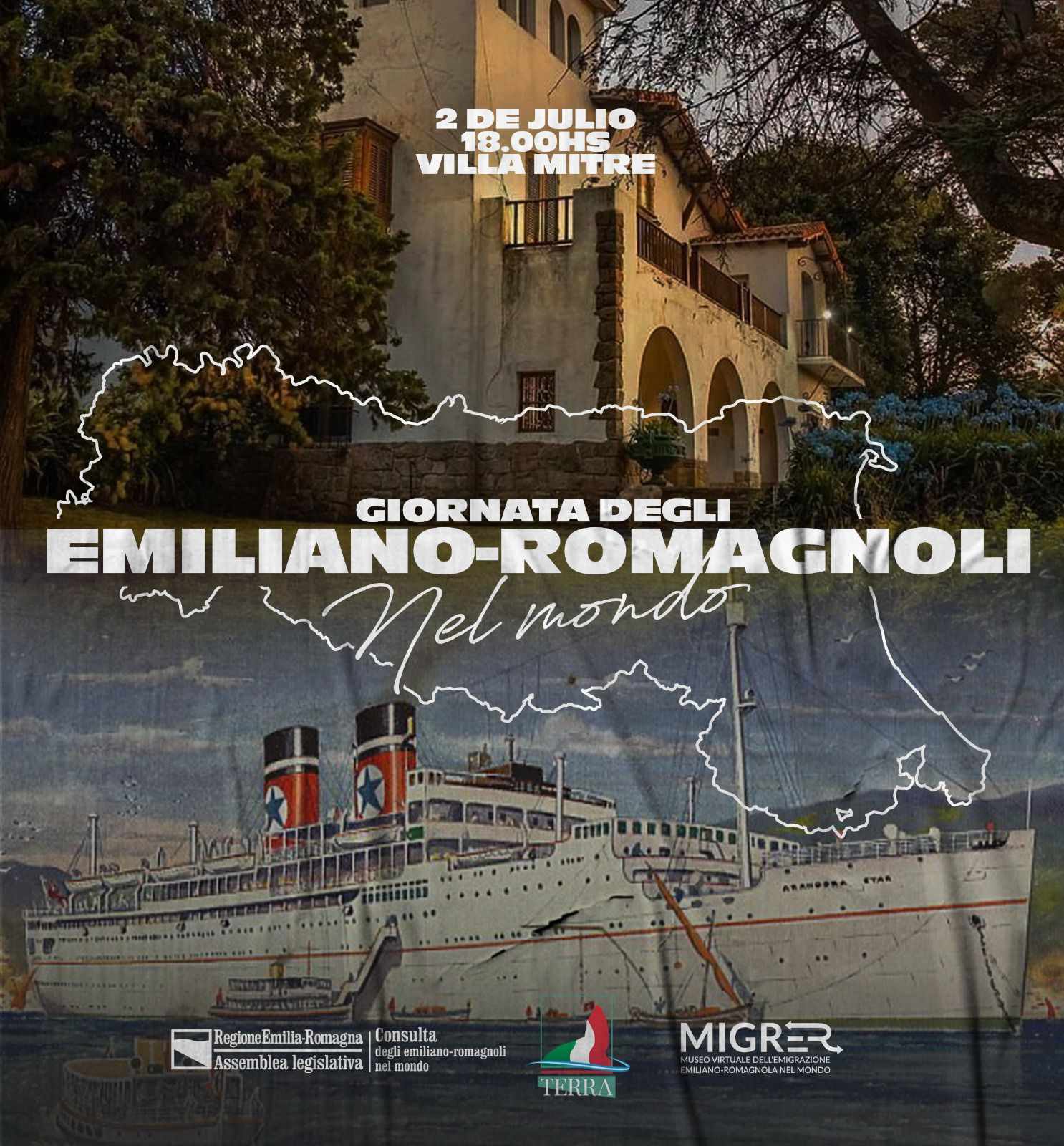 Immagine manifesto 2 luglio a Villa Mitre