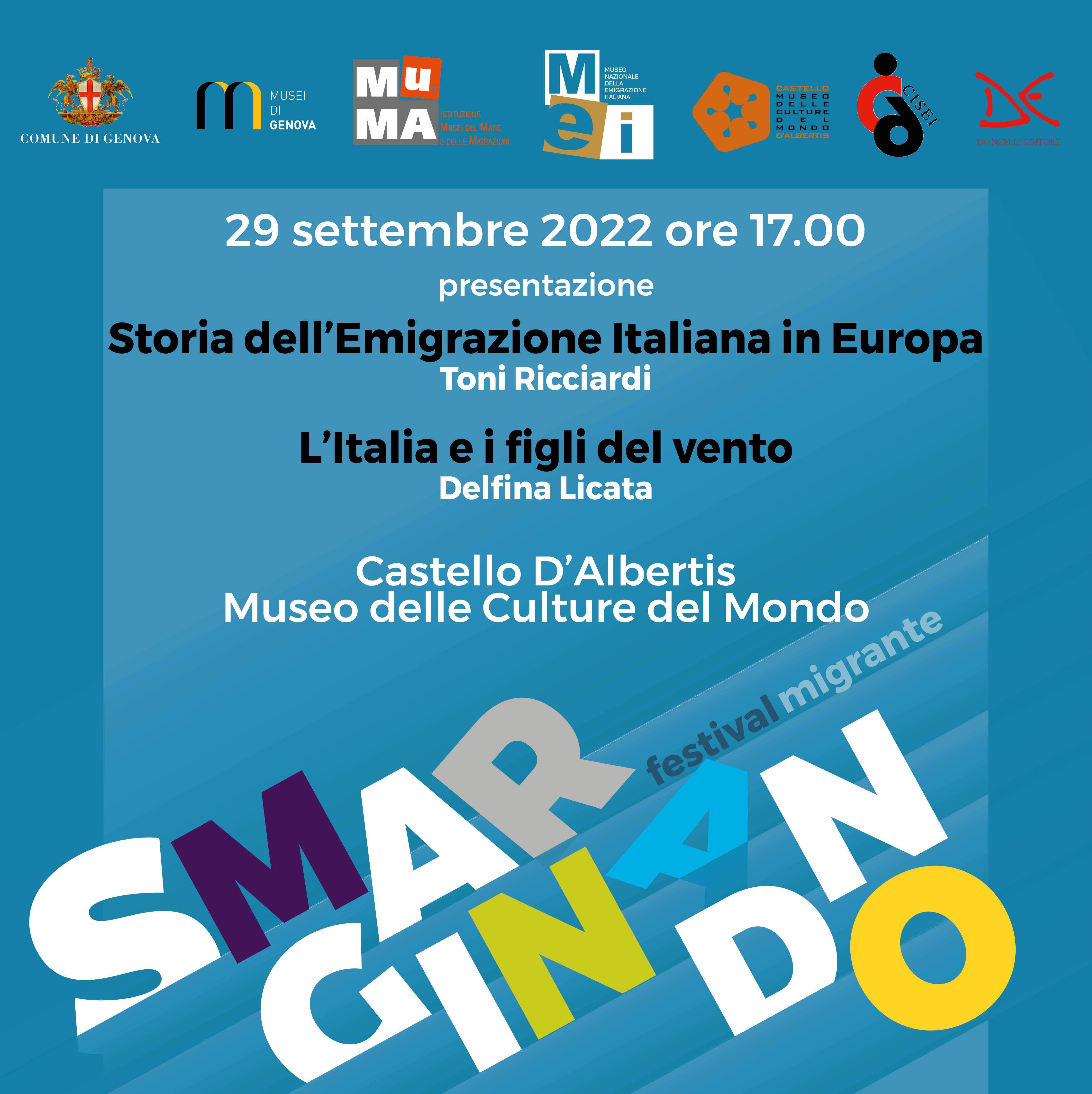 Festival Smarginando: Presentazione dei volumi “L’Italia e i figli del vento” e “Storia dell’Emigrazione Italiana in Europa” 