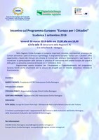 Incontro sul Programma Europeo “Europa per i Cittadini”