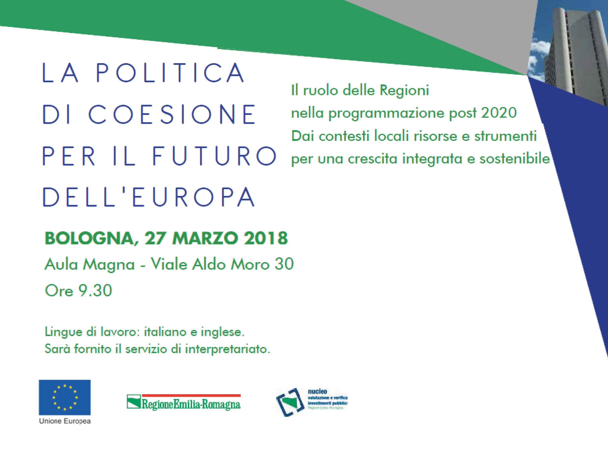 La Politica di coesione per il futuro dell'Europa