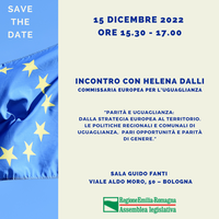 La Commissaria europea  per l'uguaglianza Helena Dalli a Bologna il 15 dicembre