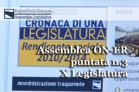 Dopo la presentazione, nella prima puntata di “Assemblea ON-ER”, dedicata all'attività istituzionale dell'Assemblea legislativa, di tre dei sette componenti del nuovo Ufficio di presidenza, con l’intervista alla presidente e ai due vicepresidenti, nella terza puntata sono i due consiglieri segretari, Matteo Rancan (Ln) e Yuri Torri (Sel), e i due questori, Giorgio Pruccoli (Pd) e Tommaso Foti (Fdi), a illustrare il proprio ruolo nell’ambito dell’organo di governo dell’Assemblea.

Nella puntata si parla anche del Rendiconto sociale 2010-2014, che contiene un’analisi completa dell’attività dei quattro anni di durata della nona legislatura